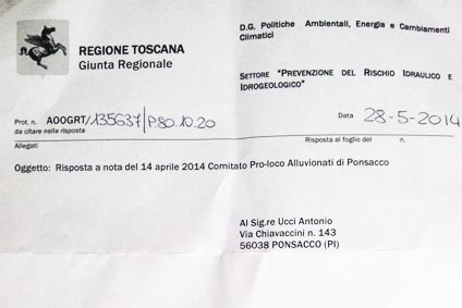 Risposta da Regione Toscana